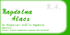 magdolna alacs business card